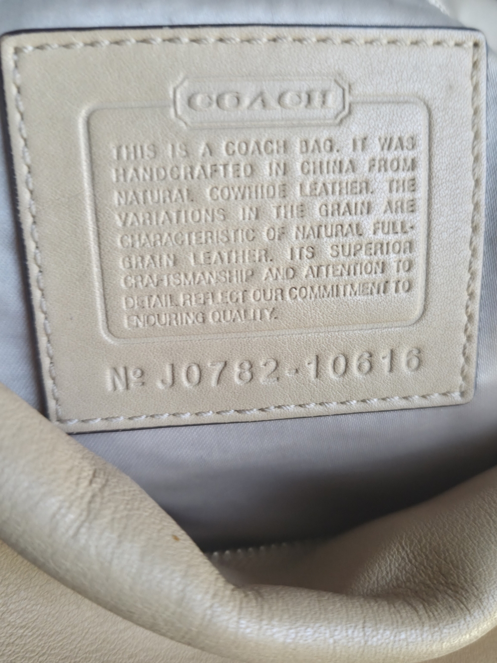 Coach Pebbled Leather Hobo Bag in Tan - Picture 7 of 14